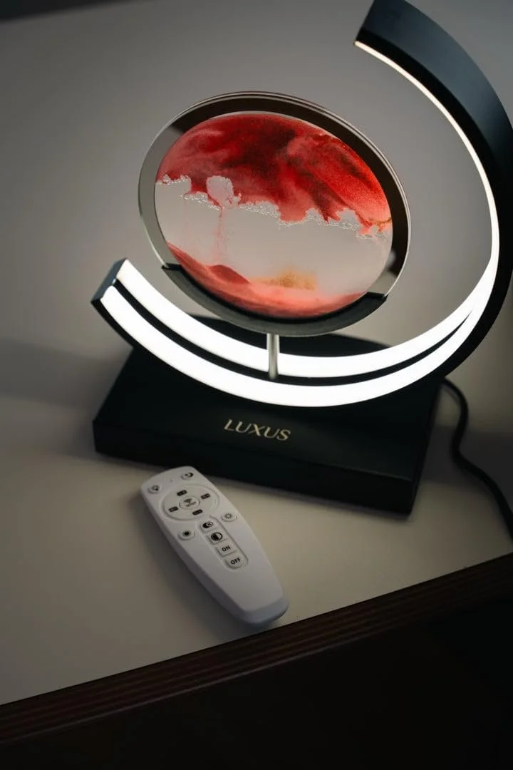 Настільна лампа Luxus Europe Quicksand Moving Sand Art LED Димована Червона, фото №8