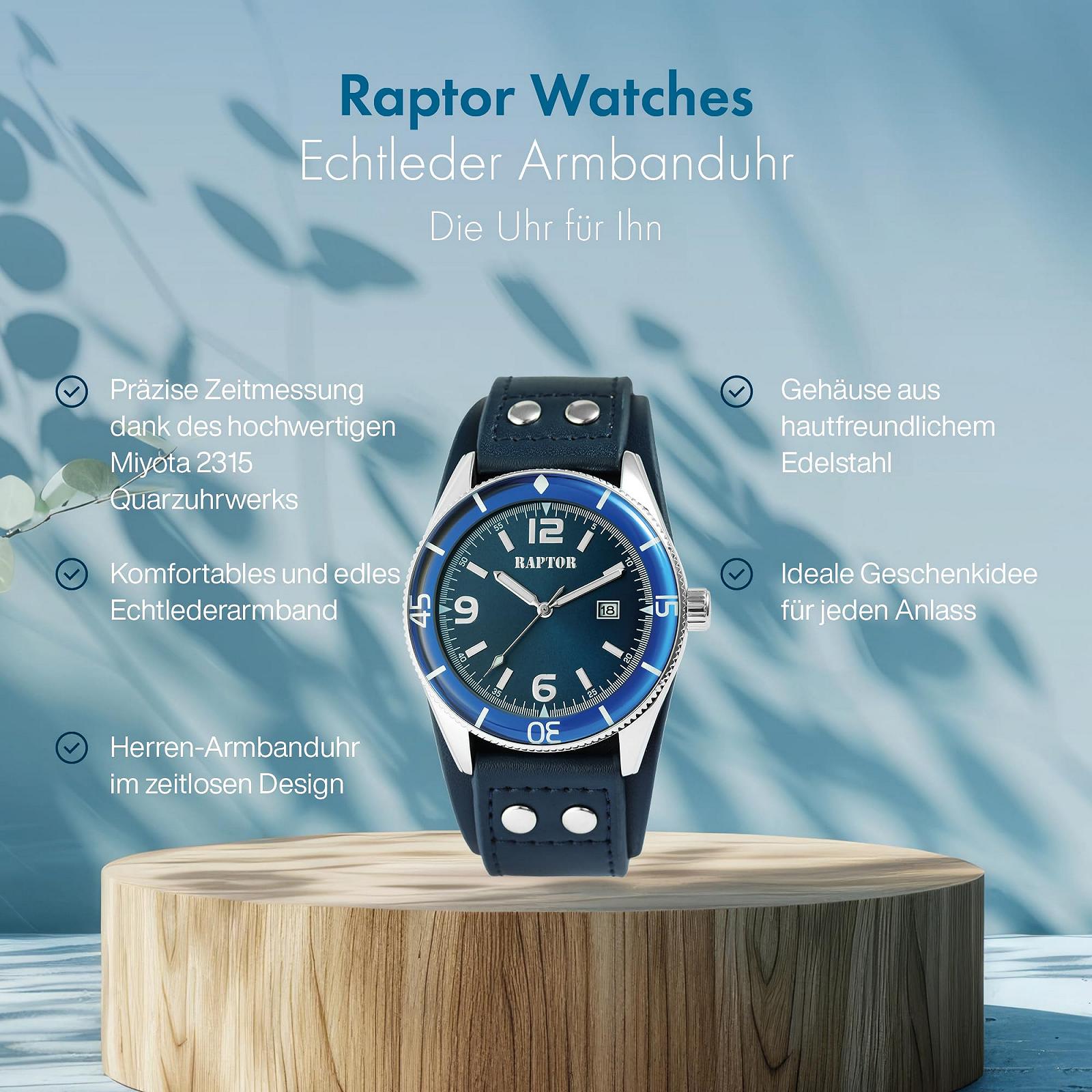 Годинник Raptor Gabin RA20367 Чоловічий Дата Ремінець Шкіряний Аналоговий Кварцовий, фото №2 Годинник Raptor Gabin RA20367 Чоловічий Дата Ремінець Шкіряний Аналоговий Кварцовий, фото №2