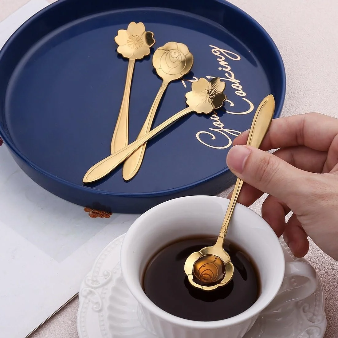 Ложка Типу Латте Маккіато Набір Gold and Silver 8 шт. Нержавіюча сталь, фото №6