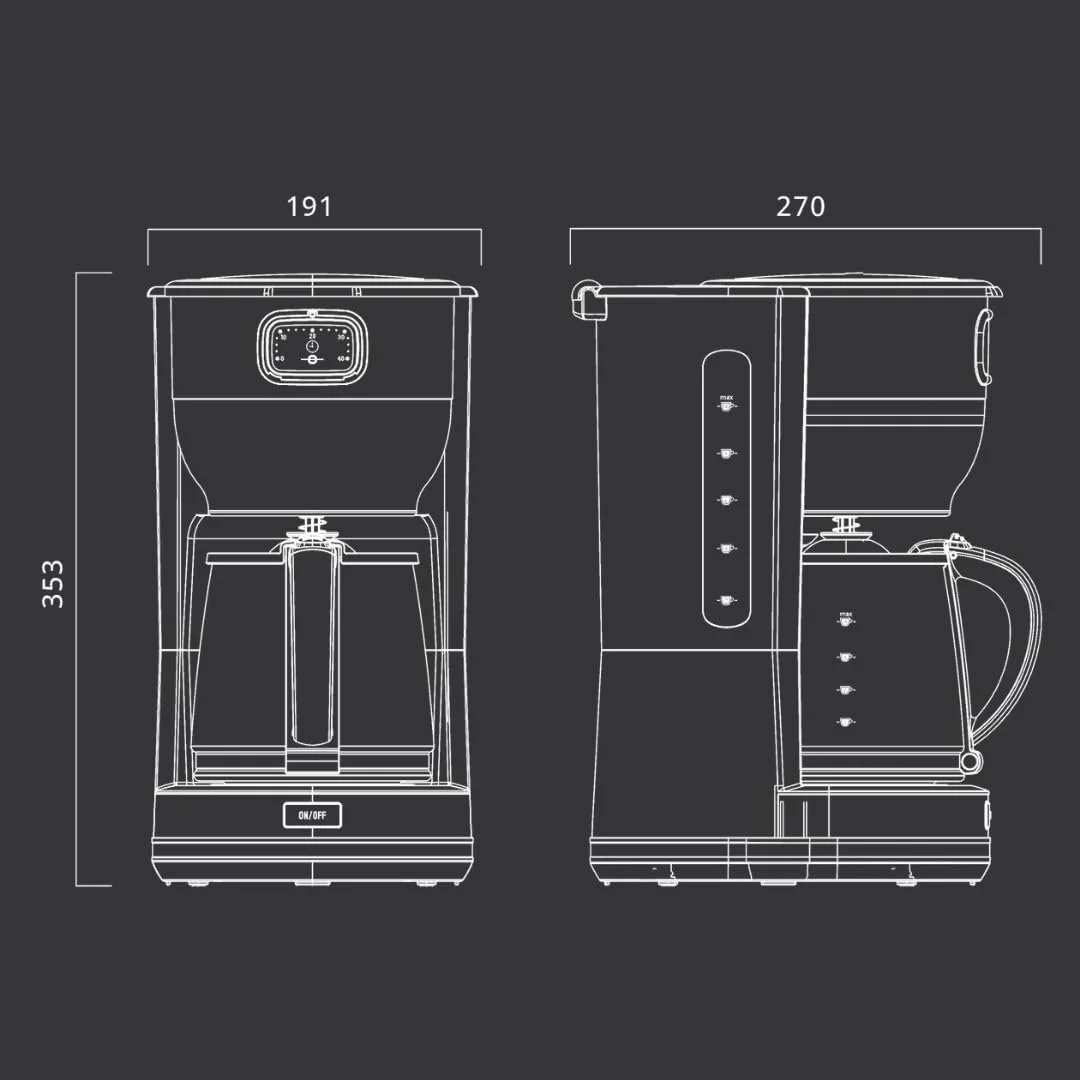 Кофеварка капельная Muse MS-220 VB Retro 1.4 л, фото №5