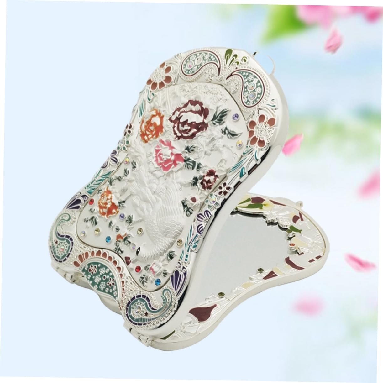 Ручное зеркало Angoily винтажная сумочка набор из 2 зеркал компактная сумочка складное зеркало антикварное зеркало для макияжа, фото №7 Ручное зеркало Angoily винтажная сумочка набор из 2 зеркал компактная сумочка складное зеркало антикварное зеркало для макияжа, фото №7