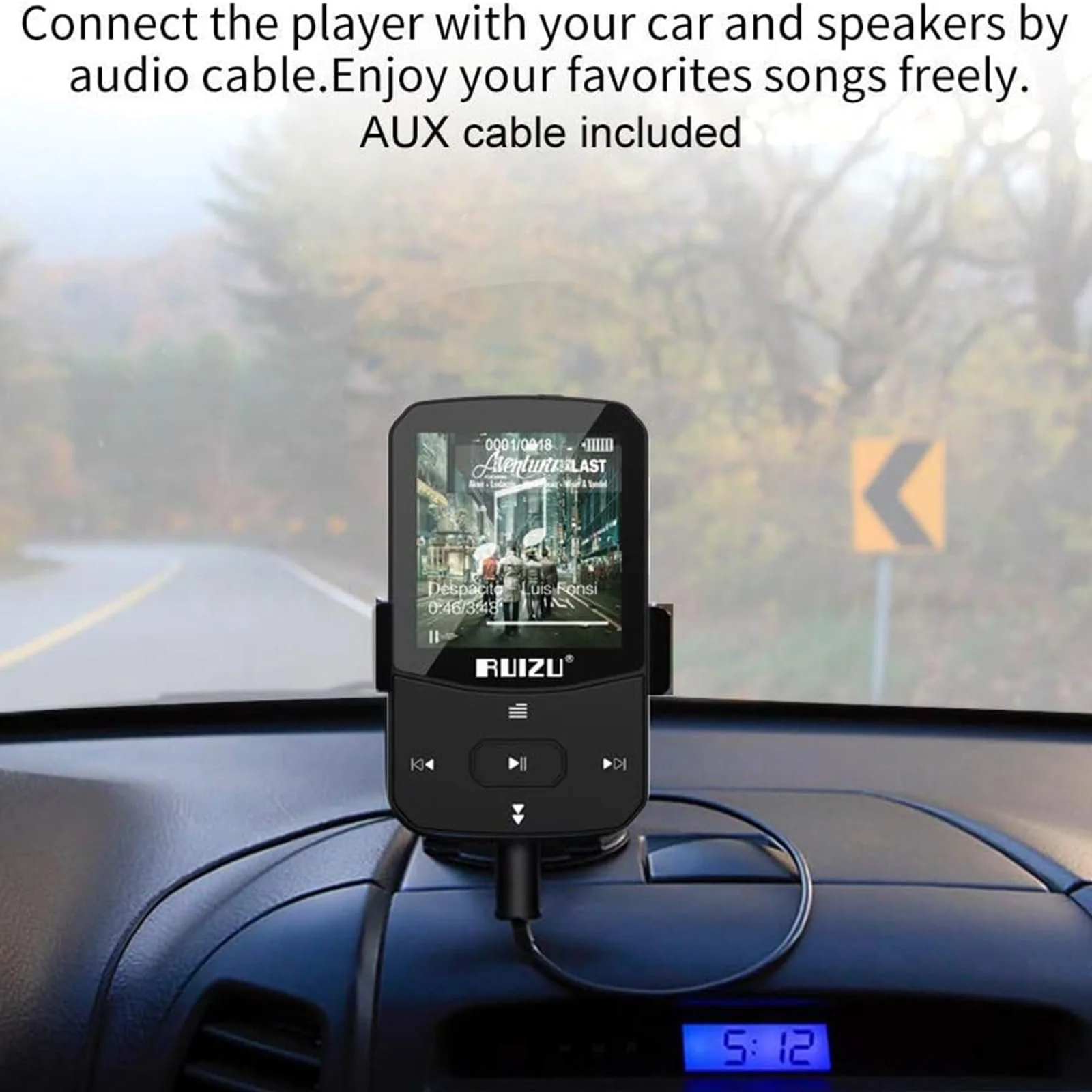 MP3 плеєр 64GB Bluetooth 5.3 Sport з 1.5-дюймовим TFT кольоровим екраном, Mini Music Player з кліпсою, для бігу, FM радіо, диктофон, крокомір, A-B повтор, підтримка SD-карти 128GB, фото №8