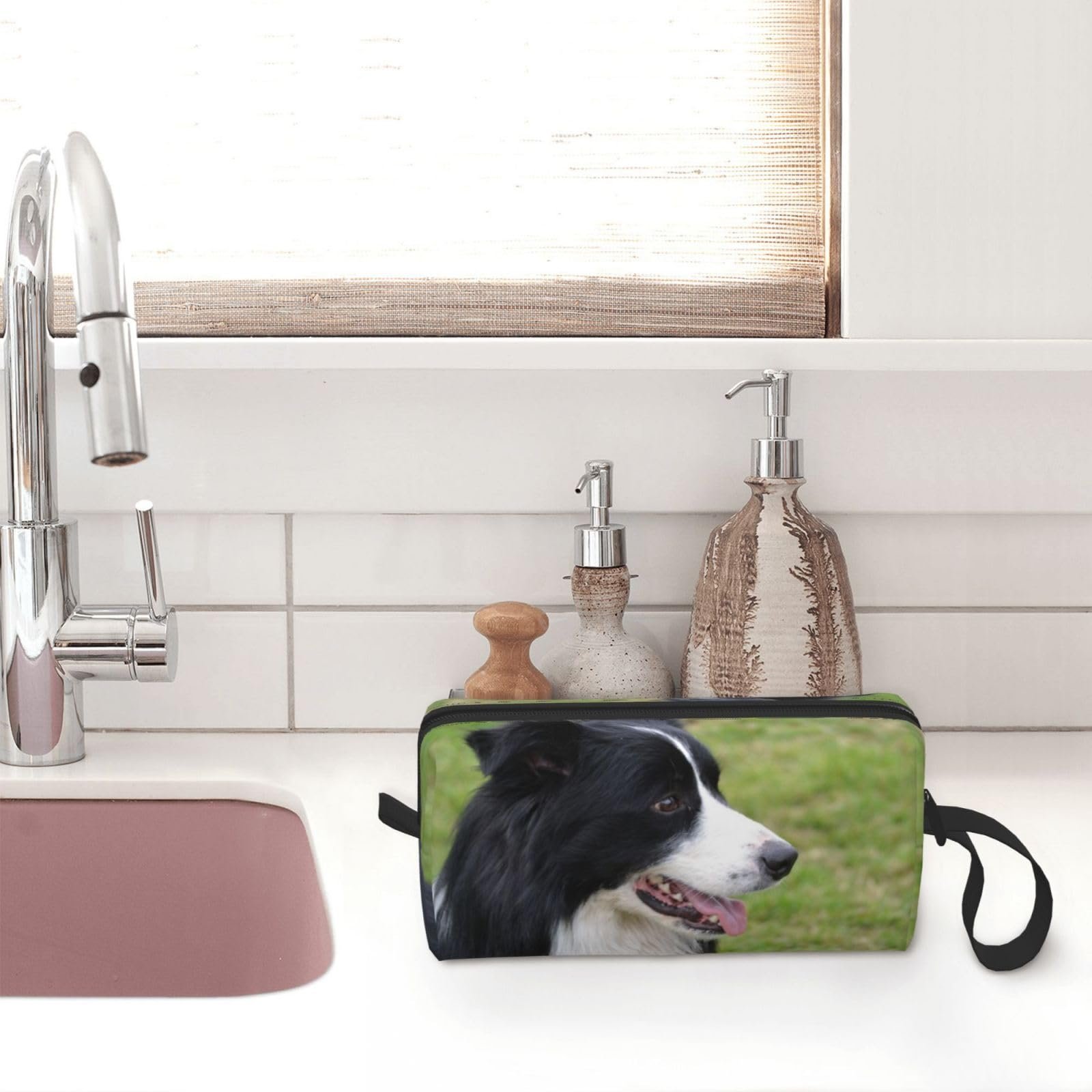 Косметичка Border Collie, портативна дорожня косметичка, органайзер, фото №7