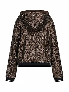 Жіноча кофта на блискавці Guess Mini Sequins, Eagle Green synthetic.ua - Фото 1