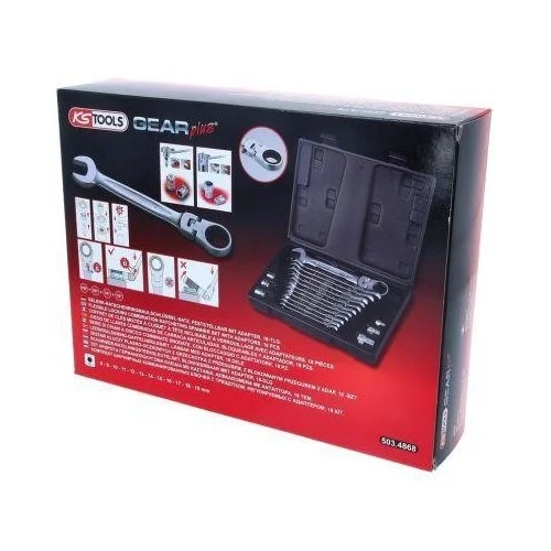 Набір ключів комбінованих тріскачкових KS TOOLS 503.4868, фото №3