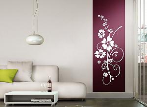 Наклейка на стіну Grandora Hibiscus Flower Tendril Elainore I 33 x 80 см Біла W5031 synthetic.ua - Фото 1