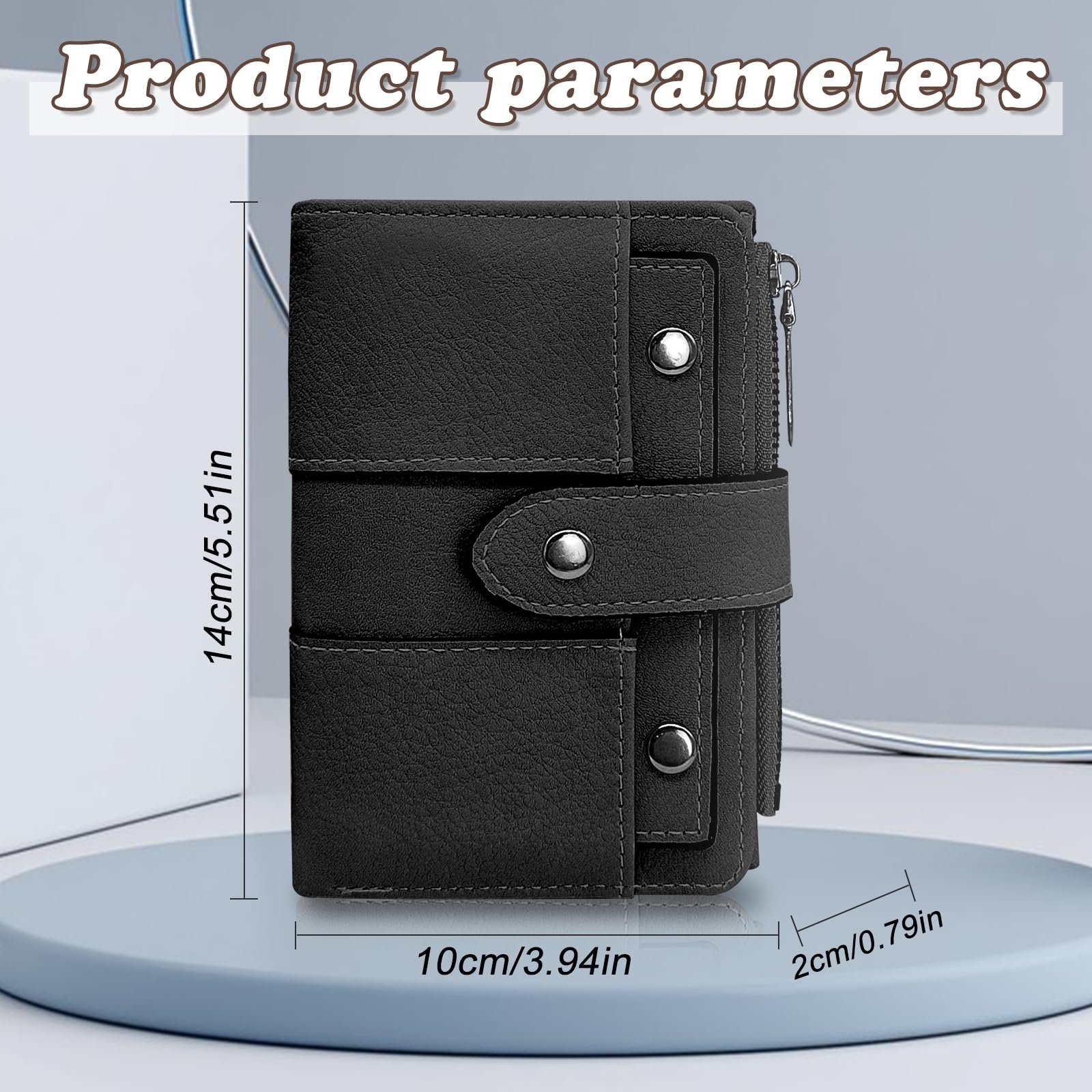 Кошелек AdiStylinno Женский Кожаный PU Bifold Многофункциональный с карманом на молнии для монет, компактный кошелек для кредитных карт с отделениями для карт и окошком для ID, черный, Modern, фото №2