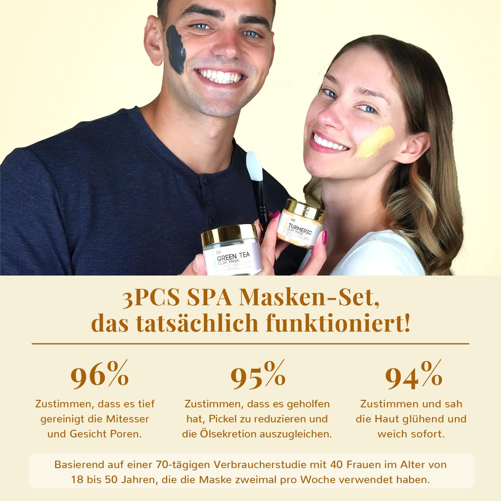 Маска для обличчя ANAiRUi Набір Різдво 70 г x 3 шт, Маска для обличчя з куркумою, фото №7