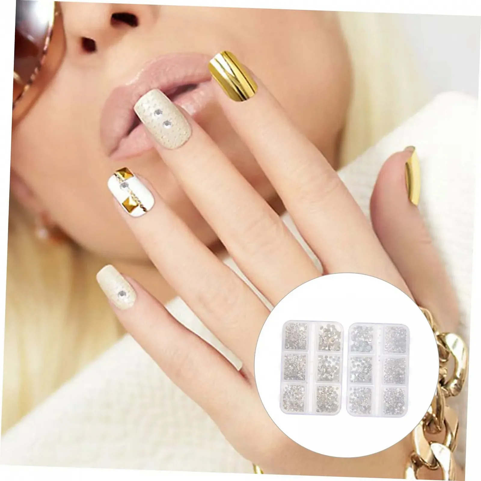 Подвеска для ногтей PLAFOPE 2 коробки Аксессуары для маникюра Декор для маникюра DIY Украшения для ногтей Набор аксессуаров для маникюра Шармы для ногтей Стразы, фото №6