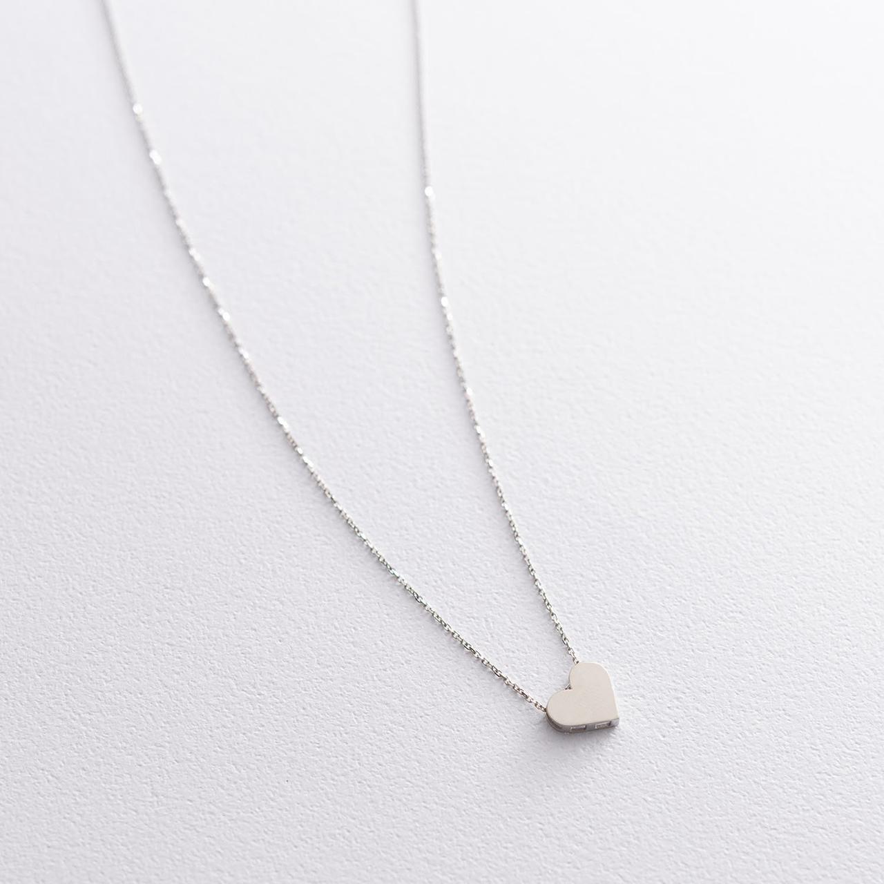 Колье Сердце в белом золоте кол01747 Оникс 40 MB, фото №1