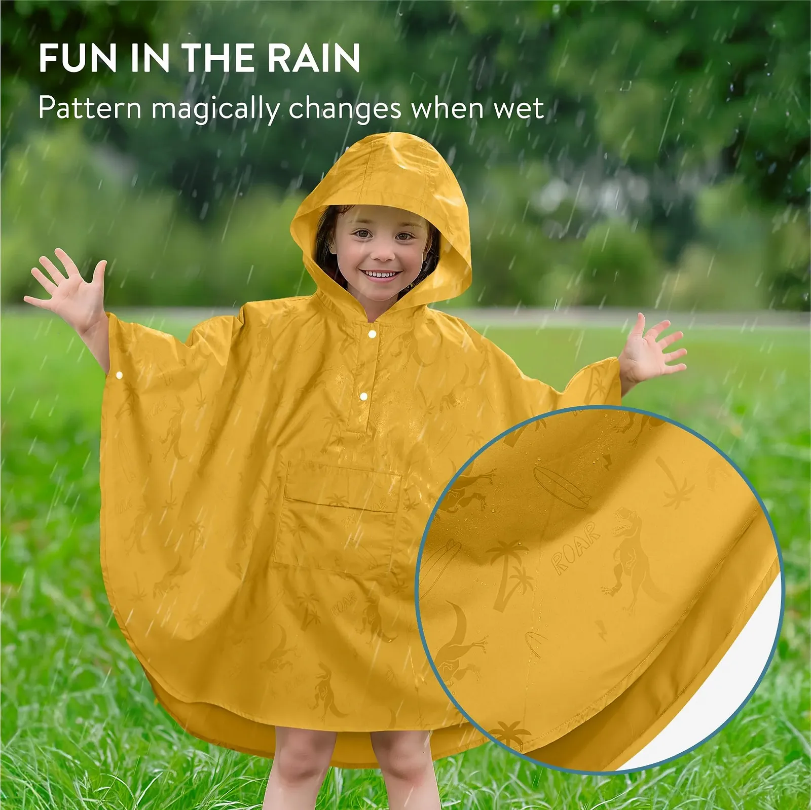 Дитяче дощове пончо JEMIDI Водонепроникне для хлопчиків і дівчаток, фото №3