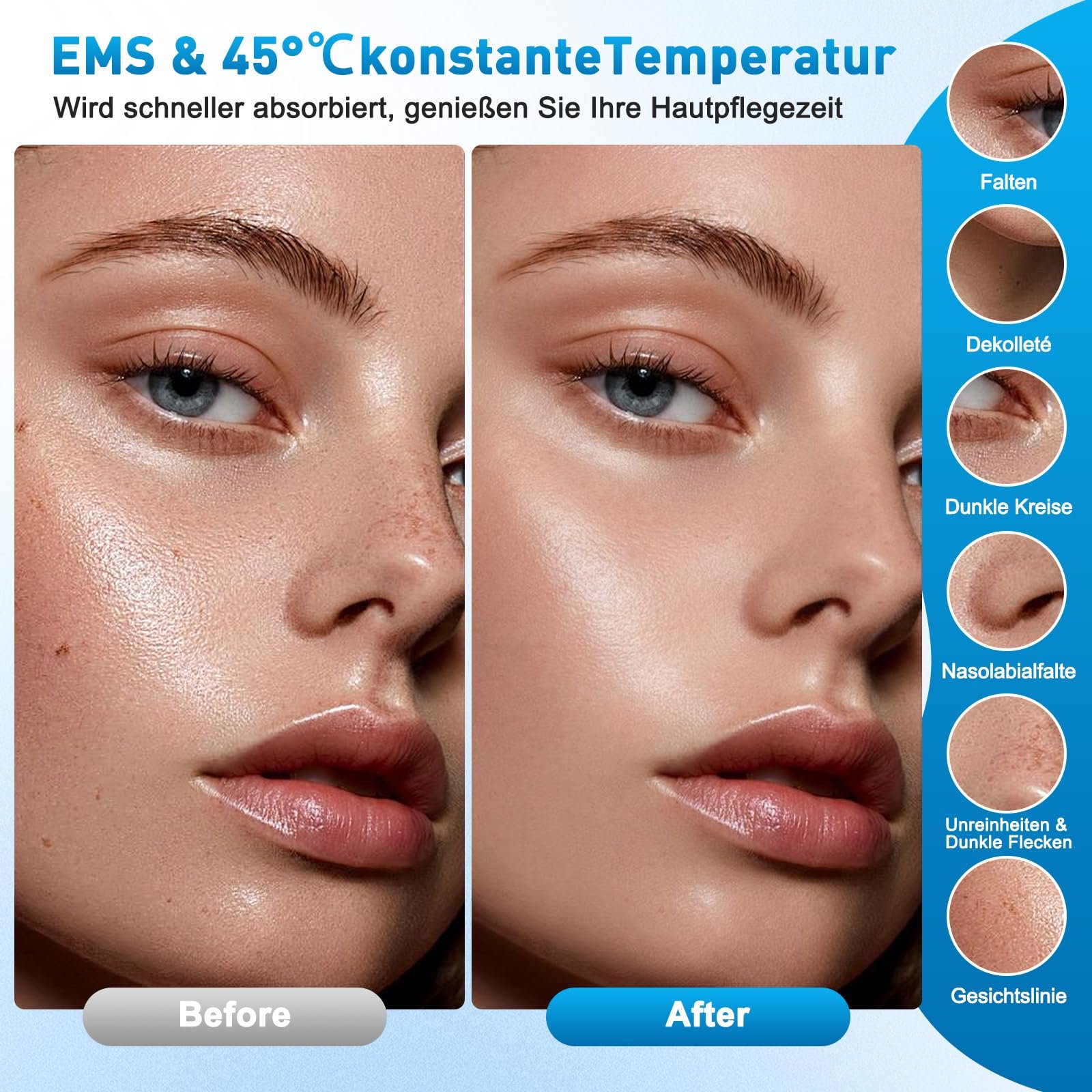 Масажер для обличчя 7 Modes, 45°C V, пристрій для краси обличчя для підтяжки шкіри, EMS проти зморшок, V-подібний пристрій, фото №4