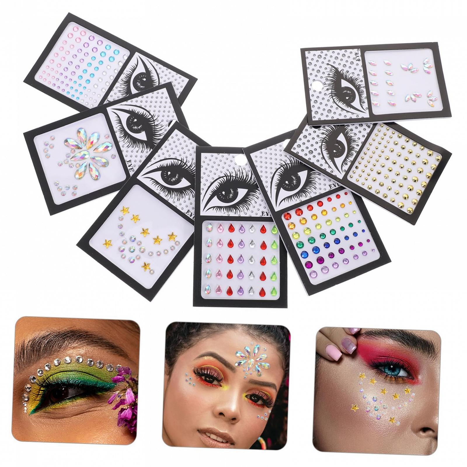 Набор самоклеящихся наклеек с драгоценными камнями 7 шт., аксессуары для волос, стразы для ногтей, наклейки для ногтей, блестки для лица, украшения для тела, стразы для макияжа, фото №7