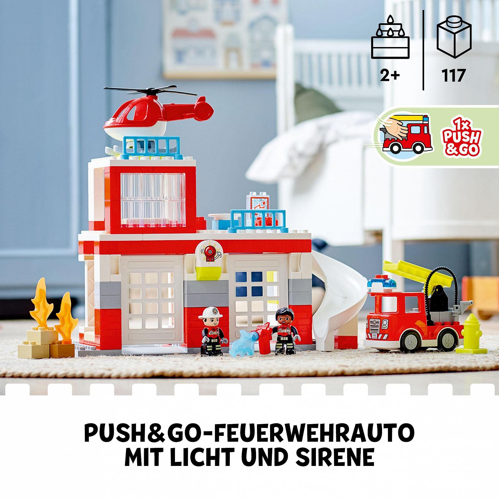 Конструктор LEGO Duplo 10970 Пожарная станция с вертолетом и пожарной машиной для детей от 2 лет, фото №3