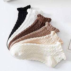 Носки Женские Дышащие Ankle Socks Ruffle Socks Короткие Полуноски Хлопковые Ankle Socks Мультяшные Животные Спортивные Летние Ankle Socks Носки для Кроссовок - 5 пар synthetic.ua - Фото 1