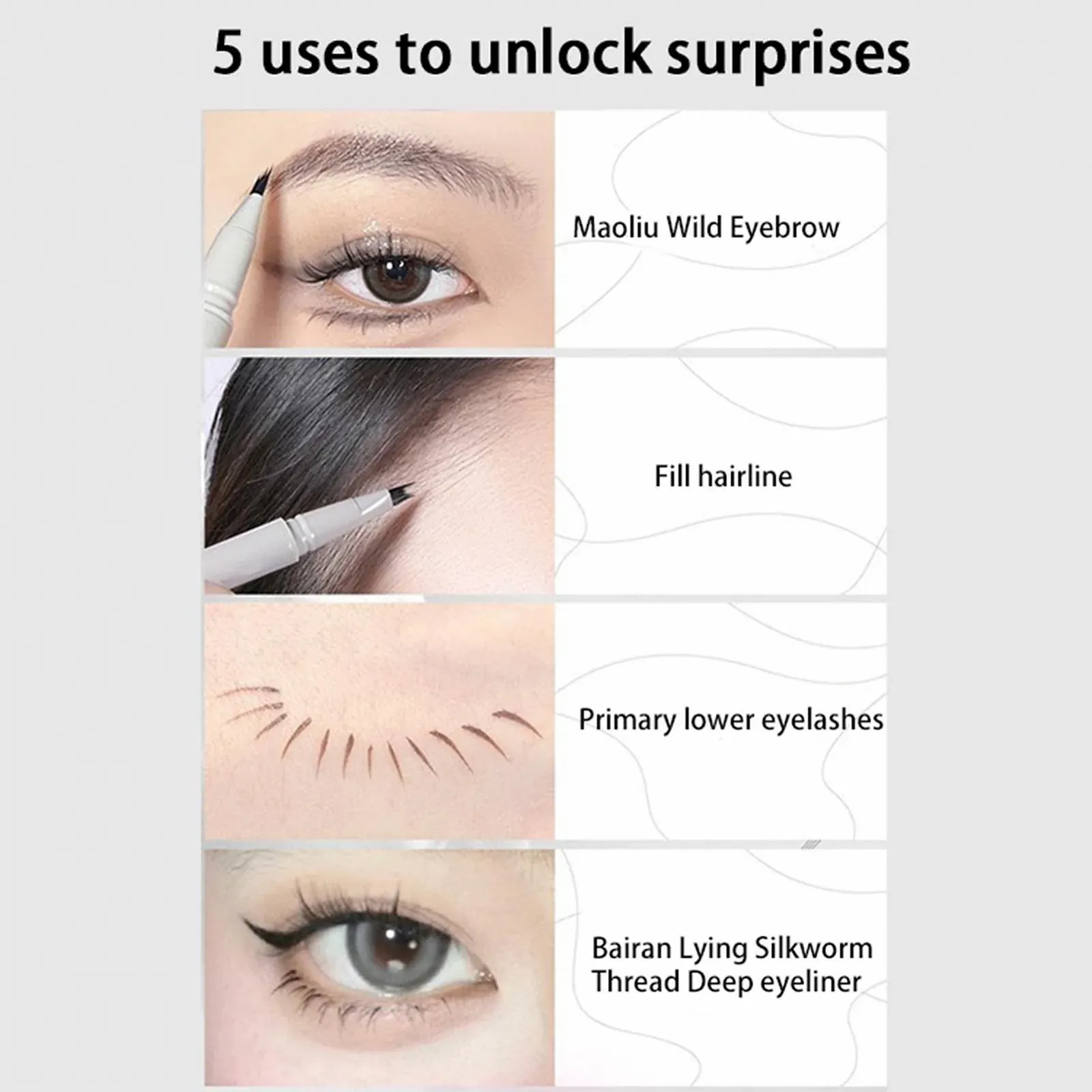 Карандаш для глаз Jingling Водостойкий с двумя кончиками, фото №5