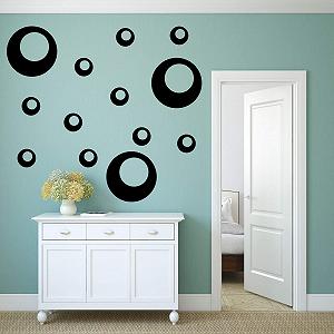 Наклейка на стіну kleb-Drauf 13 Retro Dots Синя Глянцева synthetic.ua - Фото 1