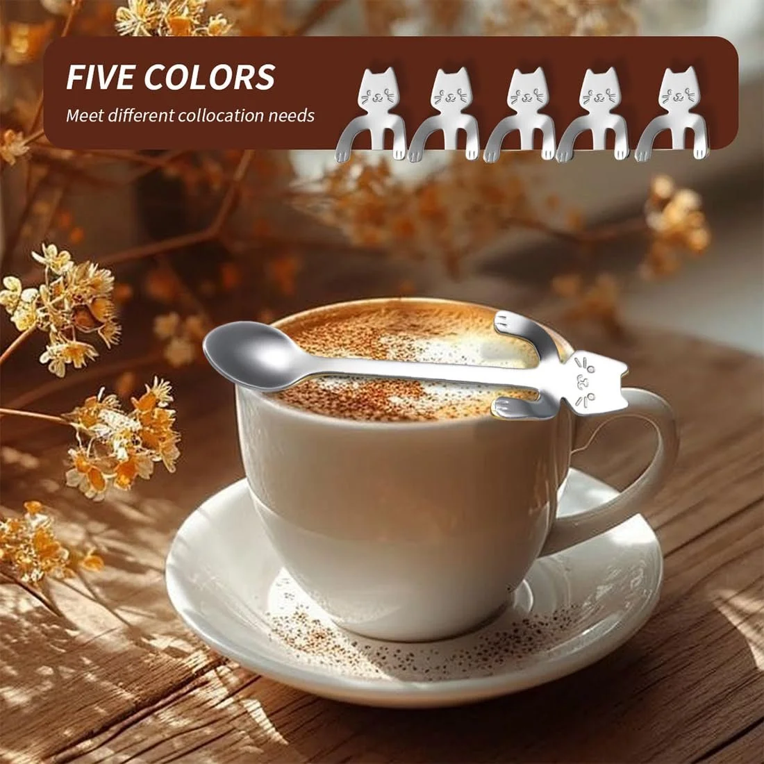 Ложка Кавова Котяча, набір 2 шт. Нержавіюча сталь, фото №5