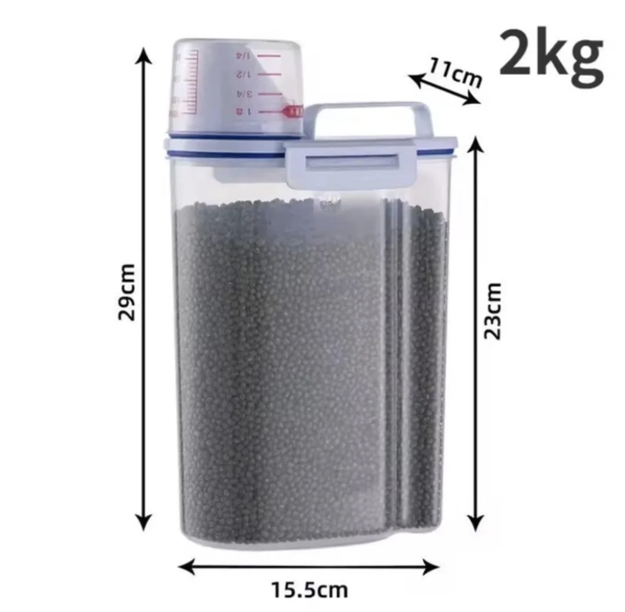 Дозатор-контейнер для сухого корму та круп 2 л Прозорий, фото №8