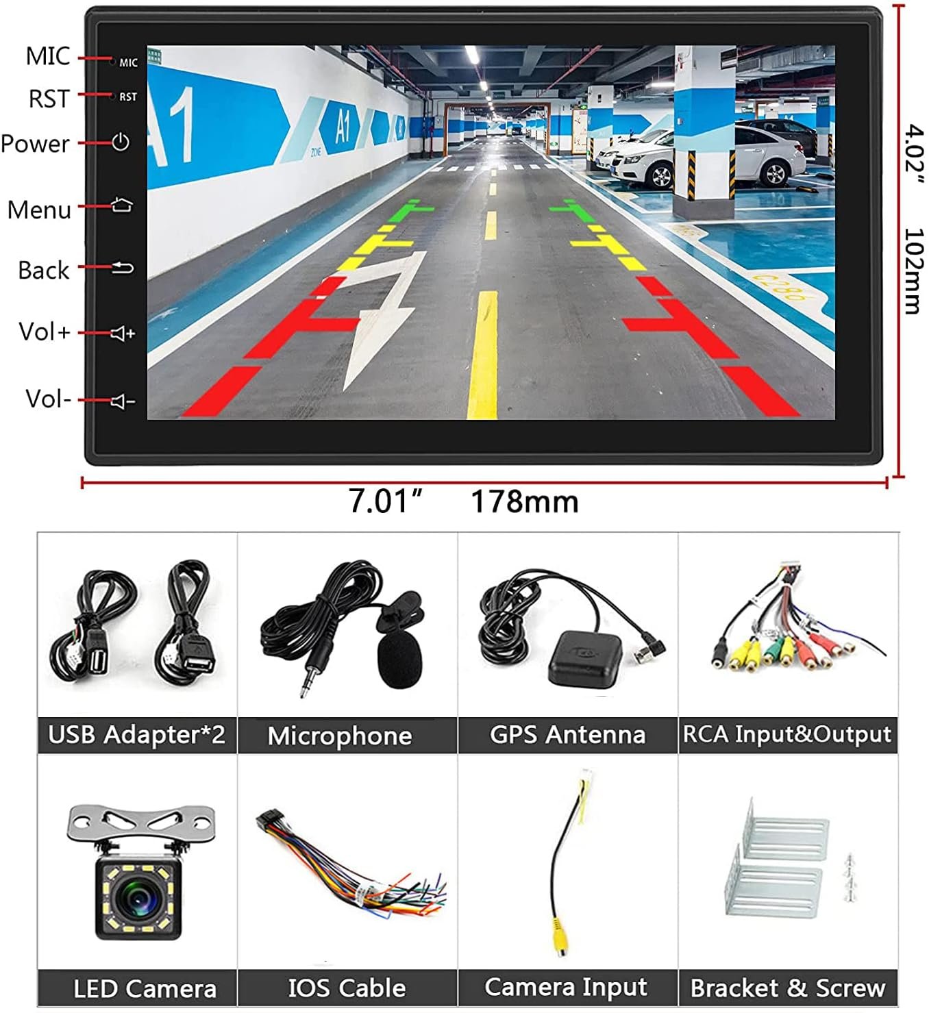 Автомагнітола Podofo A2878MIA3F3 / 7" / Сенсорна / Bluetooth / WI-FI / GPS / AI / USB / 2DIN, фото №7