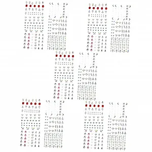 Наклейки на лицо и ногти Beavorty, 30 листов, самоклеящиеся, стразы для лица, тела и ногтей для фестивалей, вечеринок и косплея, простые в использовании, привлекательный дизайн - Фото 1