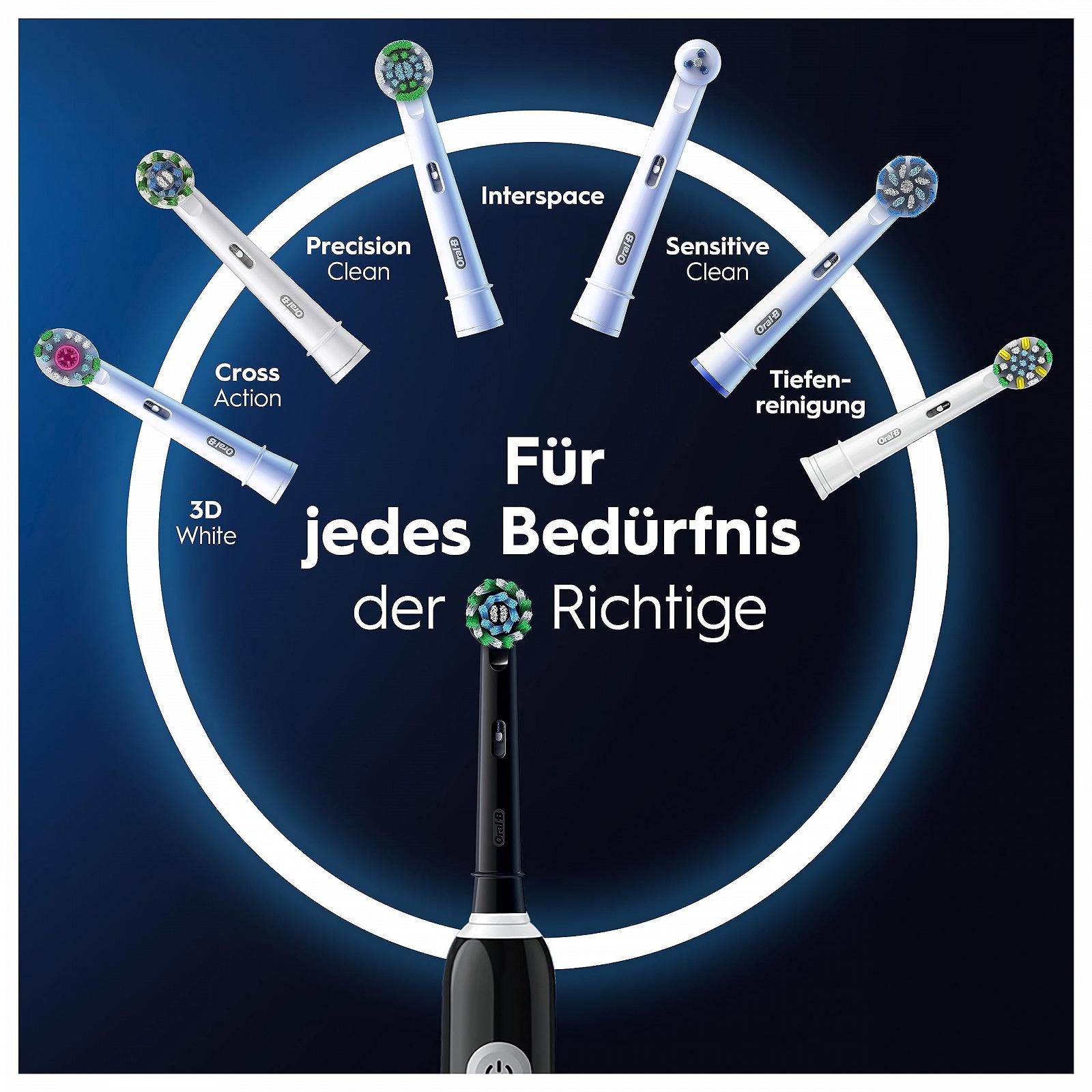 Електрична зубна щітка Oral-B Pro Series 1, 3 режими чищення, датчик тиску, дорожній футляр, чорний, фото №5