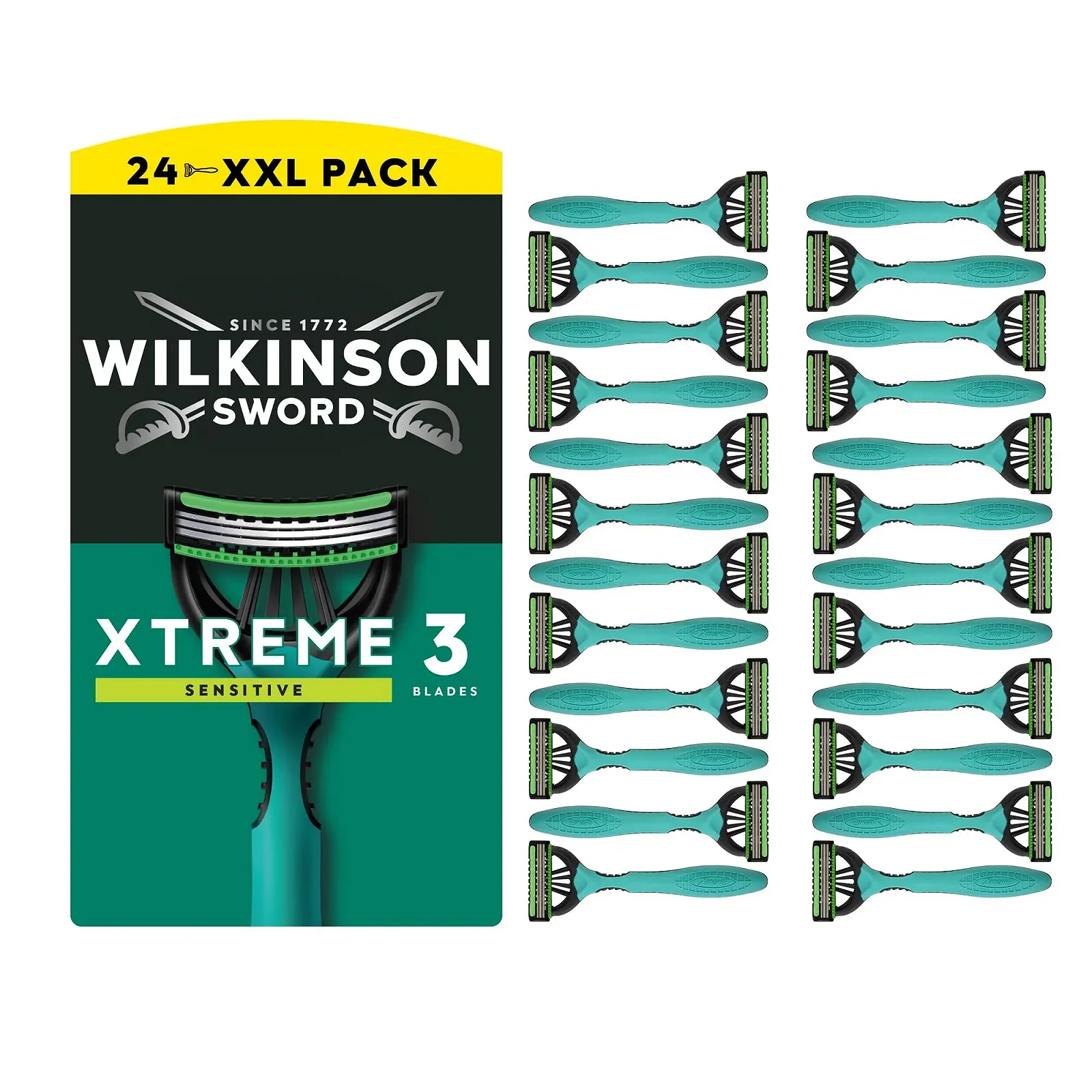 Одноразовые бритвы Wilkinson Sword Xtreme 3 Sensitive для мужчин 16 + 8 шт, фото №1 Одноразовые бритвы Wilkinson Sword Xtreme 3 Sensitive для мужчин 16 + 8 шт, фото №1