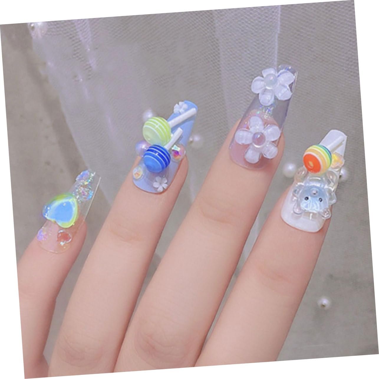 Украшения для ногтей FRCOLOR 75 Аксессуары Подвески Аксессуары Smanicure-Charm Конфеты Жемчуг с плоской задней частью Diy-Flatback-Harz, фото №8