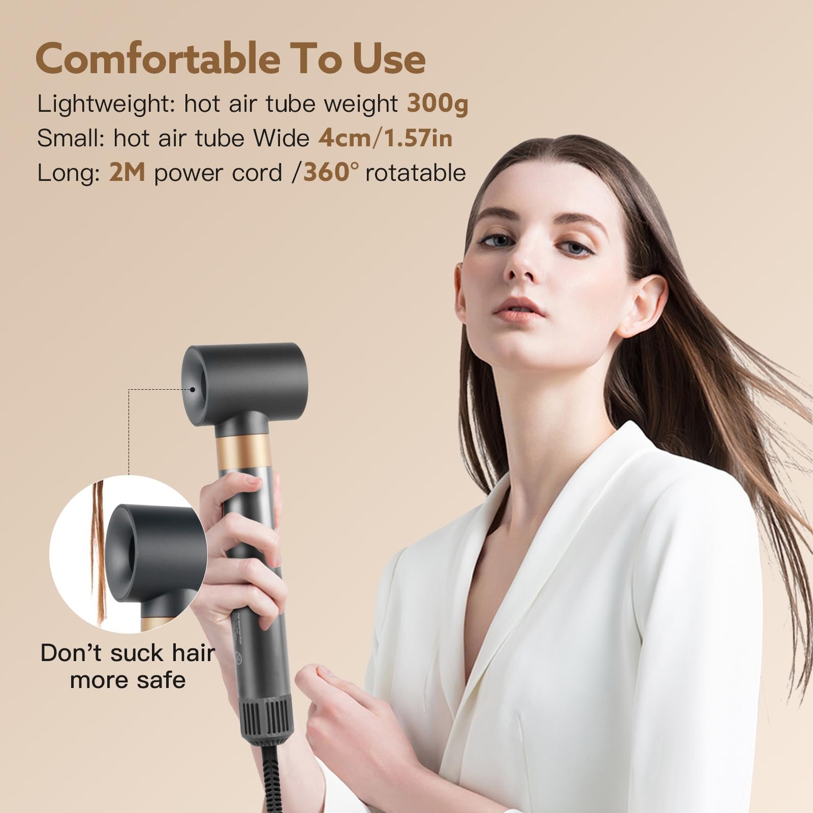 Фен-щетка webeauty 6-in-1 Airstyler High Speed Ion Grey, фото №7 Фен-щетка webeauty 6-in-1 Airstyler High Speed Ion Grey, фото №7