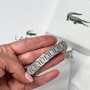 Браслет чоловічий лакоста срібного кольору сталевий Lacoste synthetic.ua - Фото 1