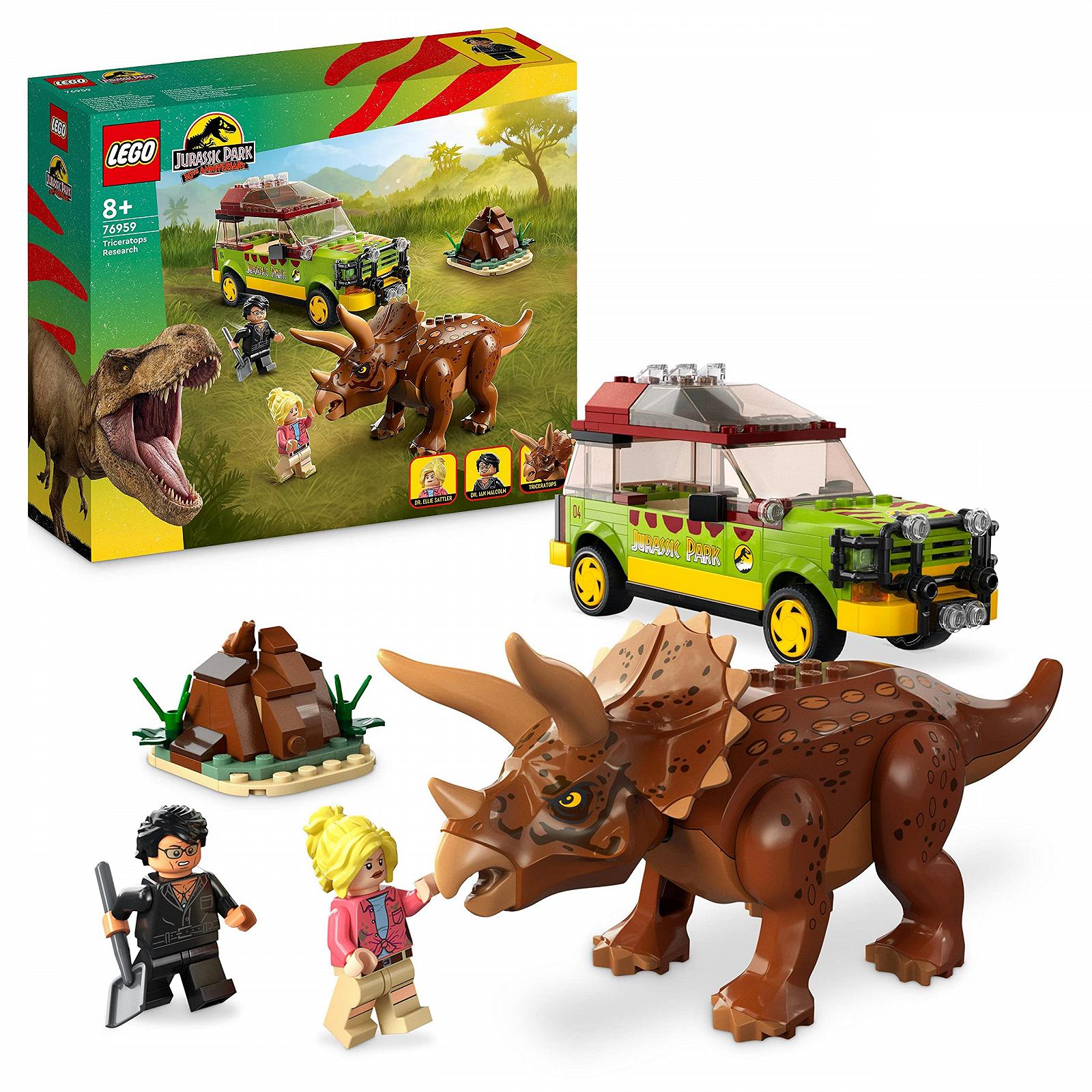 LEGO Jurassic Park 76959 дослідження трицератопса з фігуркою та автомобілем на честь 30-ї річниці, фото №1