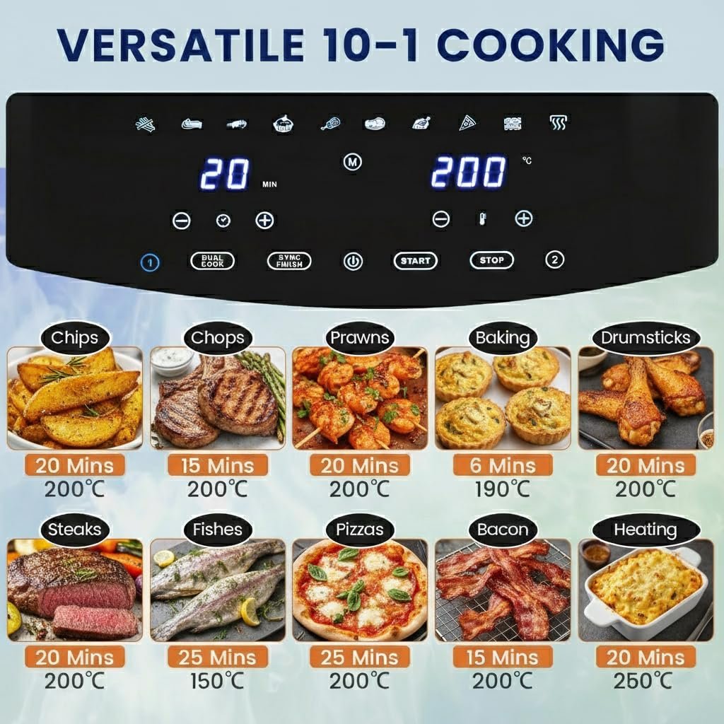 Мультипечь LIFEZEAL 8 L Double Basket 2100 W 10-in-1, фото №7 Мультипечь LIFEZEAL 8 L Double Basket 2100 W 10-in-1, фото №7