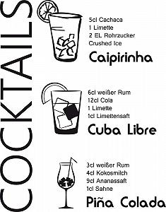 Наклейка на стіну GRAZDesign Cocktail Recipes Caipirinha самоклеюча 49 x 40 см 070 Чорний synthetic.ua - Фото 1