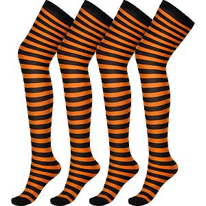 Гольфы SATINIOR Halloween для женщин, оранжево-черные, выше колена, разноцветные, One Size, разноцветные - Фото 1