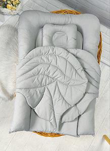 Кокон з крилами: люлька та ортопедична подушка, бавовна, сірий synthetic.ua - Фото 1