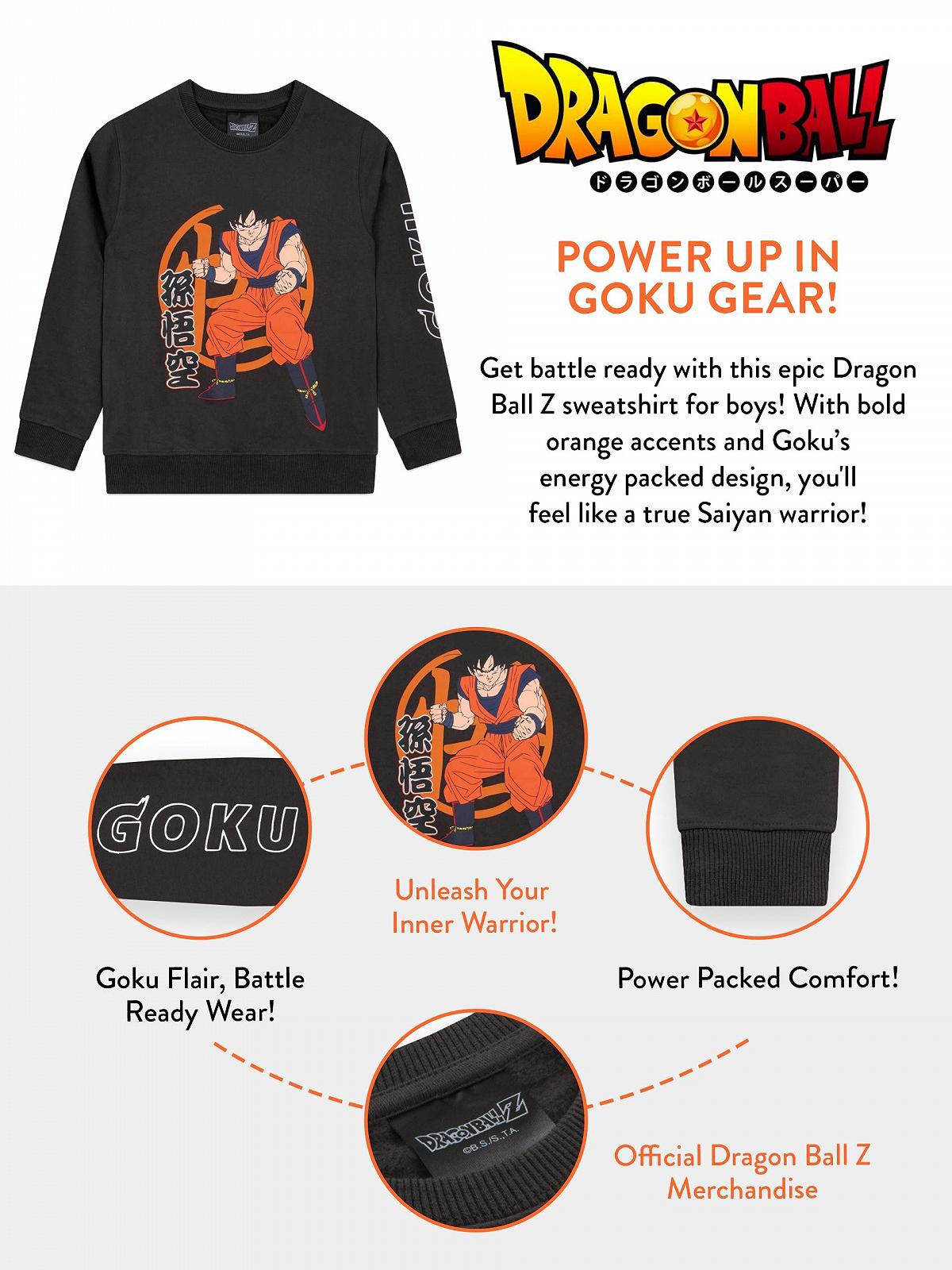 Світшот Dragonball Z для хлопчиків Goku, аніме-пуловер з довгими рукавами, фото №5