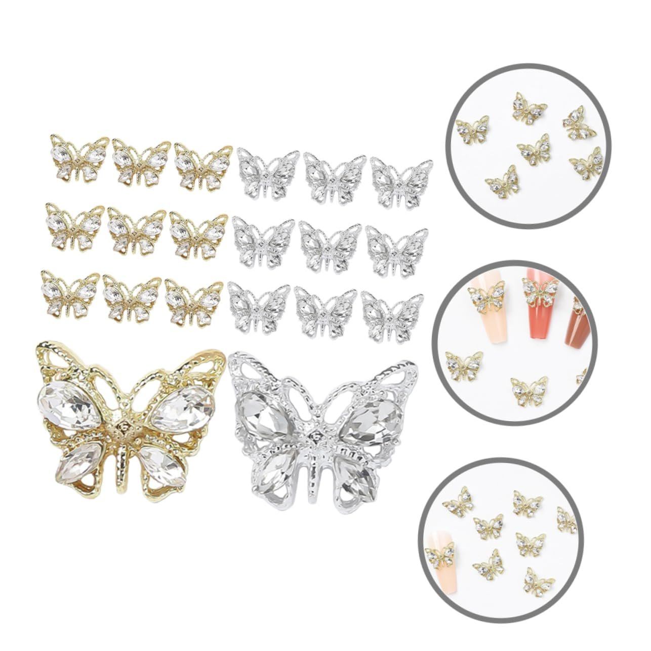 Украшения для ногтей Бабочки 20шт, фото №4