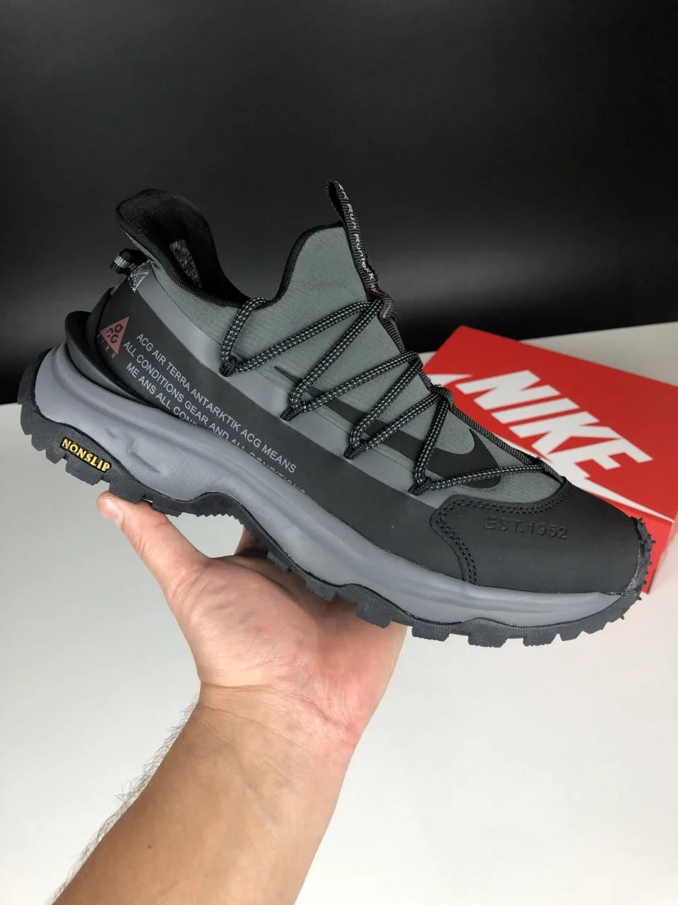 Чоловічі кросівки Nike ACG Air Terra Antarktik сірі з чорним термо осінь зима, фото №7