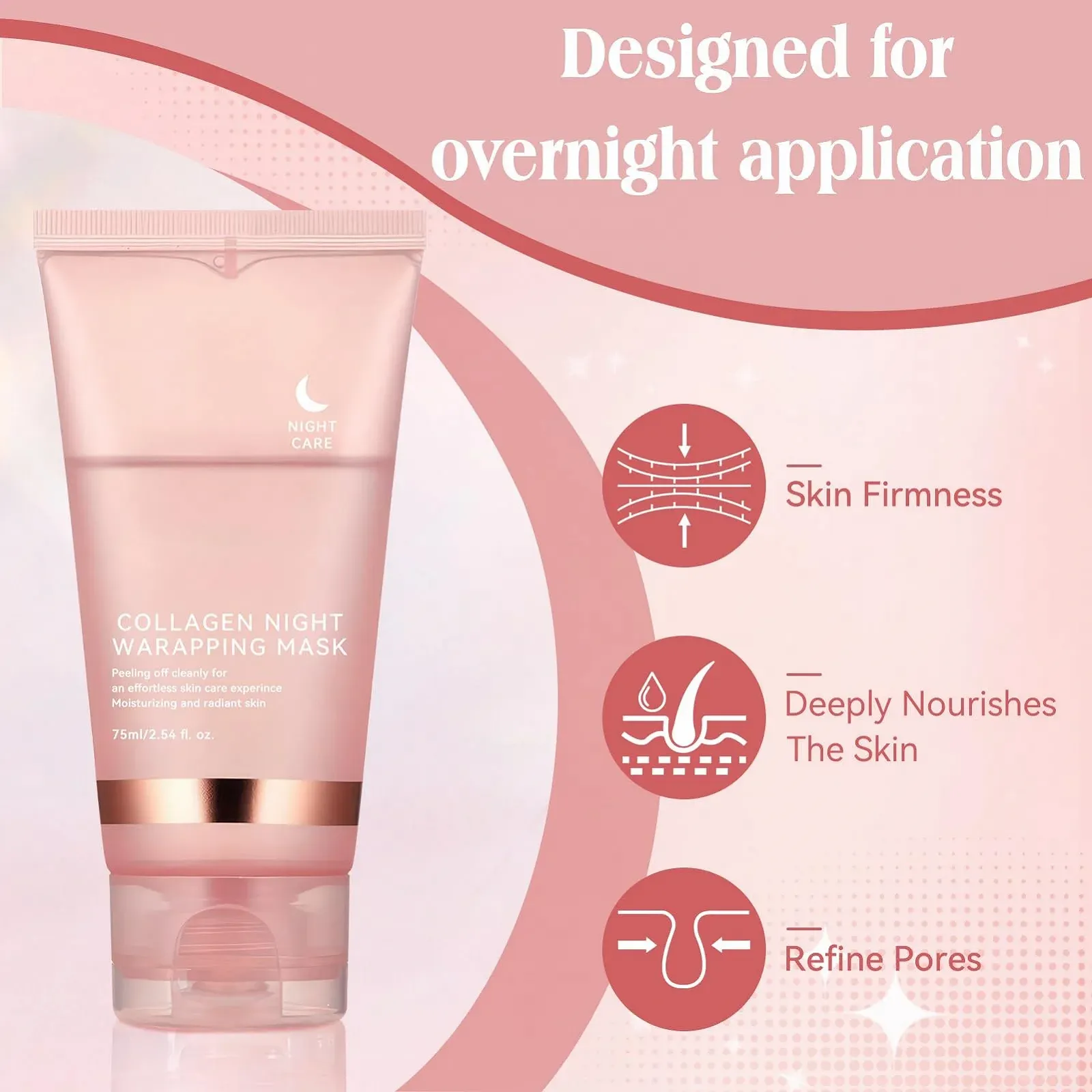 Ночная маска для лица с коллагеном Collagen, маска для лица, органическая маска для лица с коллагеном, маска-пленка для сияющей кожи, глубокая эффективная маска для лица, корейский уход за кожей, 1 шт в упаковке, фото №6