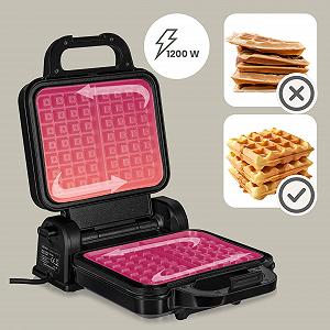 Вафельница ZEEGMA GOFREE CHEF PRO 1200 Вт Бельгийская Двойная Вертикальная Антипригарное покрытие Регулировка температуры Индикатор режима ожидания synthetic.ua - Фото 1