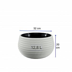 Підвісний вазон MELTOM Круглий 3D-ефект Світло-сірий synthetic.ua - Фото 1