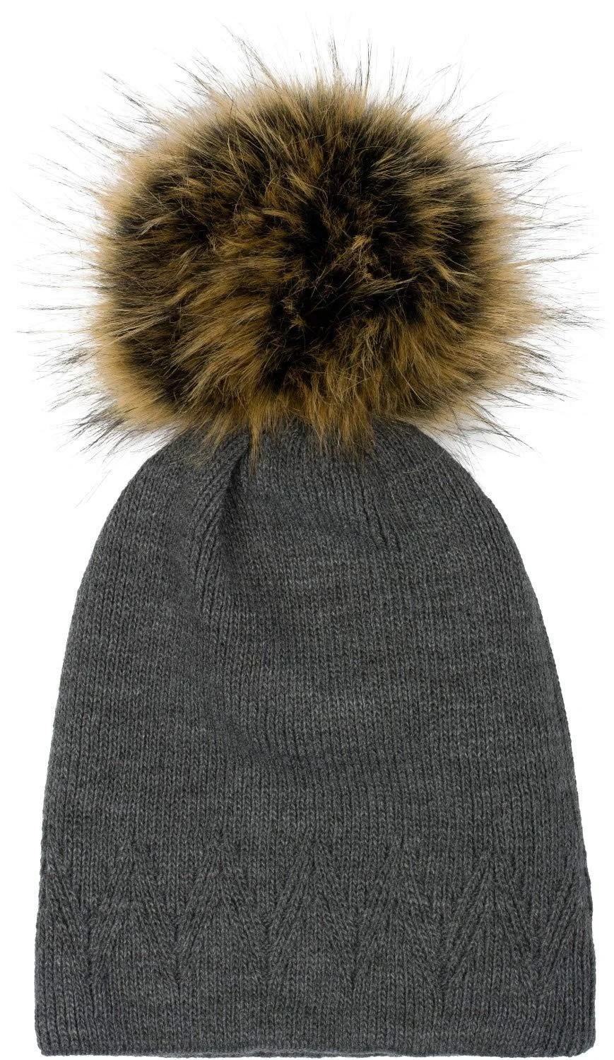 Вязаная шапка с помпоном styleBREAKER Unisex 04024181, однотонная, с узором зубцов, фото №1 Вязаная шапка с помпоном styleBREAKER Unisex 04024181, однотонная, с узором зубцов, фото №1