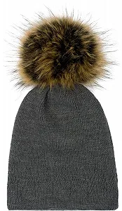 Вязаная шапка с помпоном styleBREAKER Unisex 04024181, однотонная, с узором зубцов - Фото 1