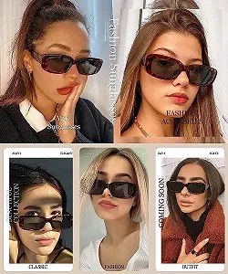 Солнцезащитные очки Прямоугольные Dollger для женщин Ретро Модные UV 400 synthetic.ua - Фото 1