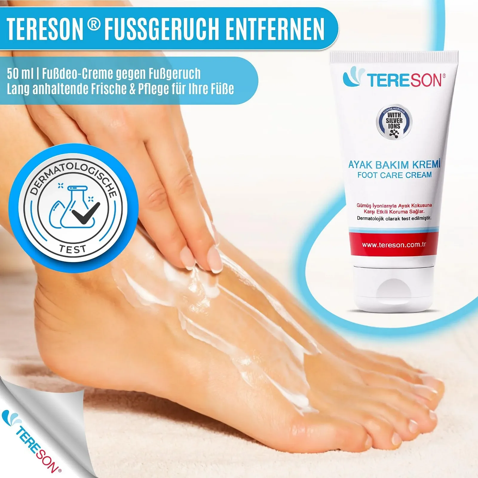 Крем-дезодорант для ног Tereson 50 мл против запаха и сухости, фото №2