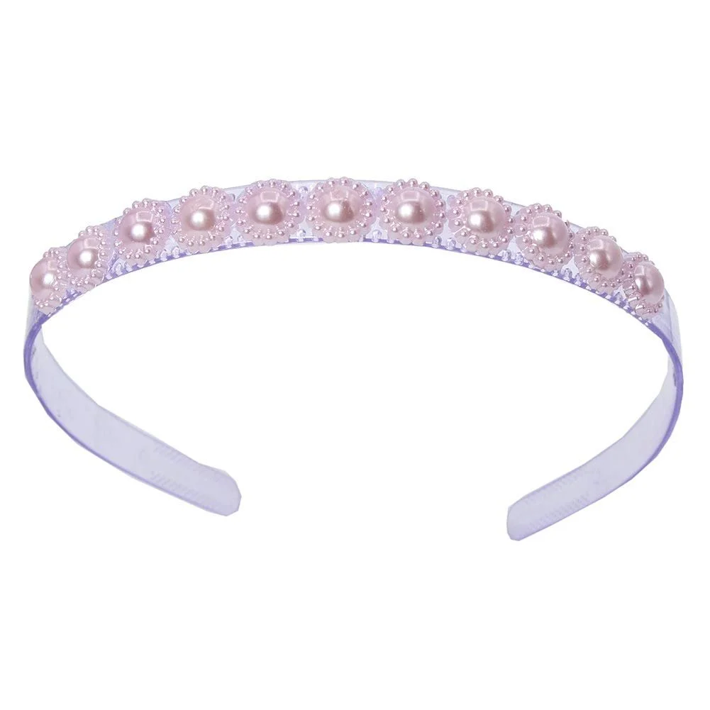 Обруч для волосся з квітами та бісером Designer Boho Lilac, фото №1