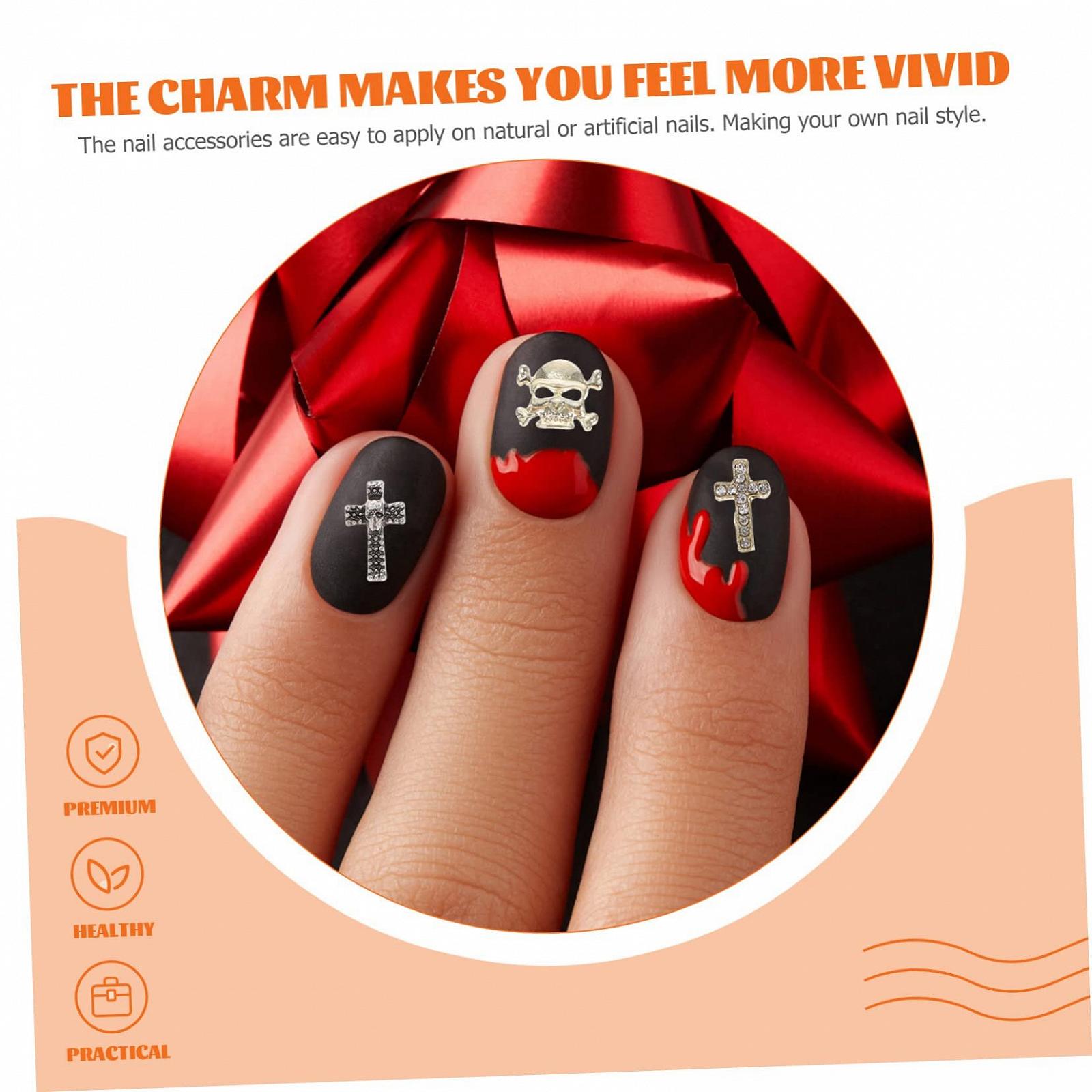 Украшения для ногтей ABOOFAN Halloween, металл, тыква, 60 шт, фото №2