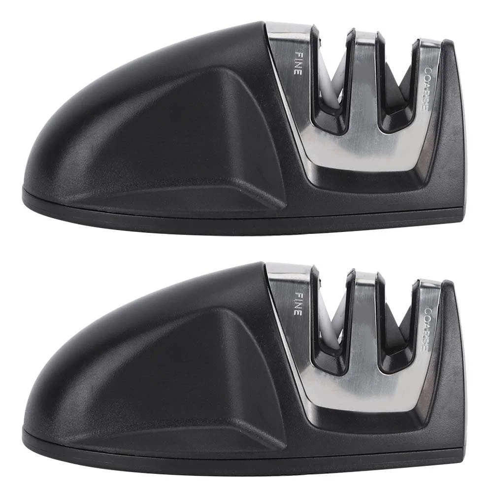 Точило для кухонних ножів набір 2 шт. двозонна з ергономічною ручкою та нековзкою основою, фото №1