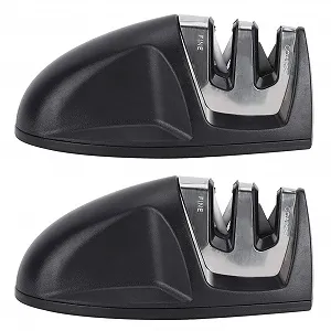 Точило для кухонних ножів набір 2 шт. двозонна з ергономічною ручкою та нековзкою основою - Фото 1