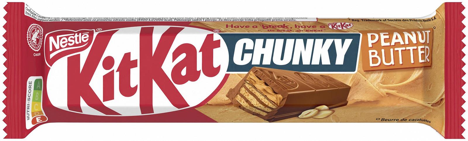 Батончик Nestlé Kitkat Chunky Peanut Butter Chocolate з арахісовою пастою та хрусткою вафлею, фото №2